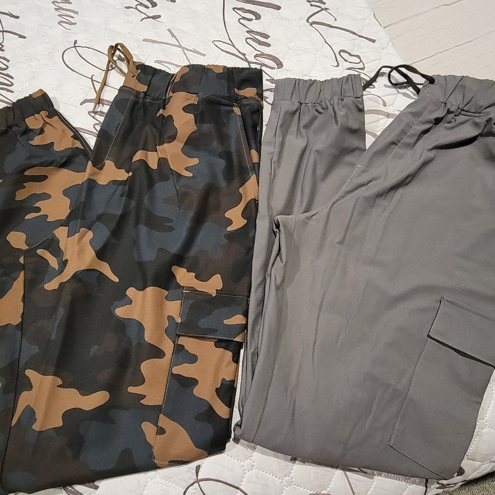ZYIA Camo and Gray Track Pants